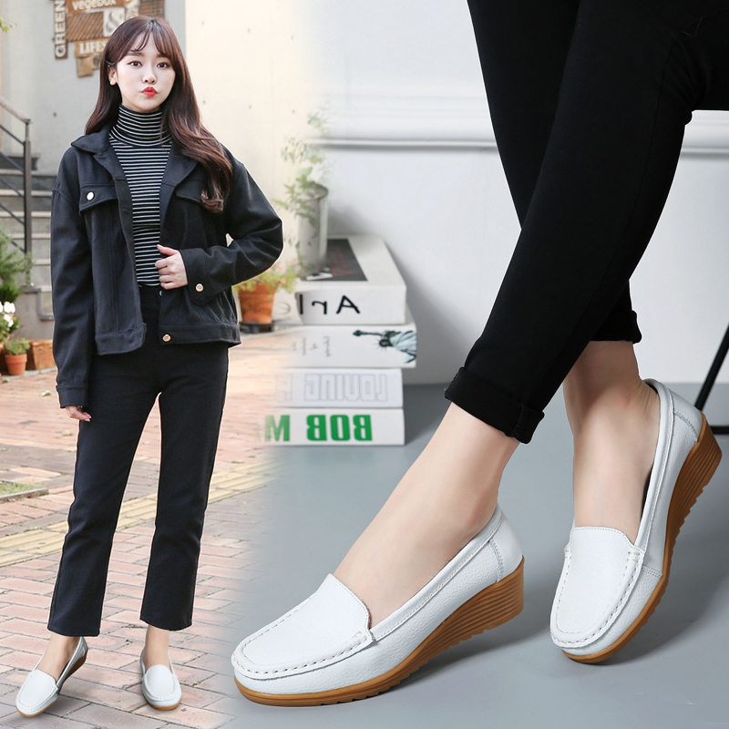 Insole Arch Support - 女性用簡単清掃ホワイトナースシューズ クローズドトゥPU表面アーチサポートクッションソール クリニック長時間立位用シューズ