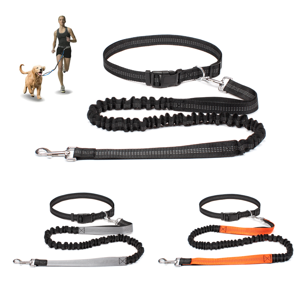 Running Gear Holder - ハンズフリー犬用リード ペットの散歩、ランニング、ジョギング用 調節可能な犬用リード ウエストベルト チェストストラップ 牽引ロープ