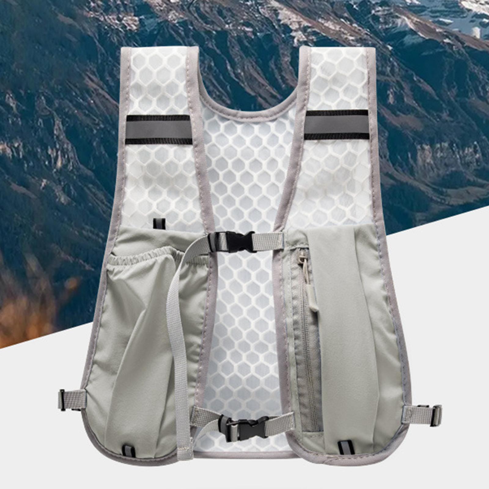 Running Gear Trail - 反射材付きハイドレーションベストパックバックパック、ウォーターボトルポーチ、通気性のあるギア、キャンプ、トレイルランニング、ハイキング用