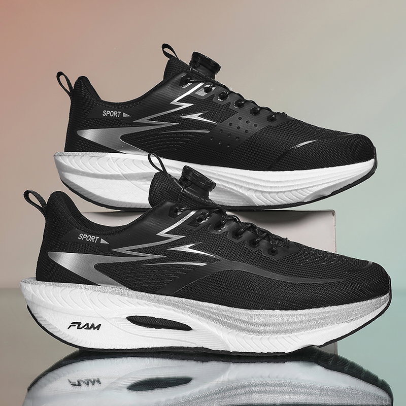 Running Shoe Carbon - マラソン男性用ランニングシューズスポーツカーボンボードエアクッション通気性軽量女性用快適な運動用滑り止めスニーカー