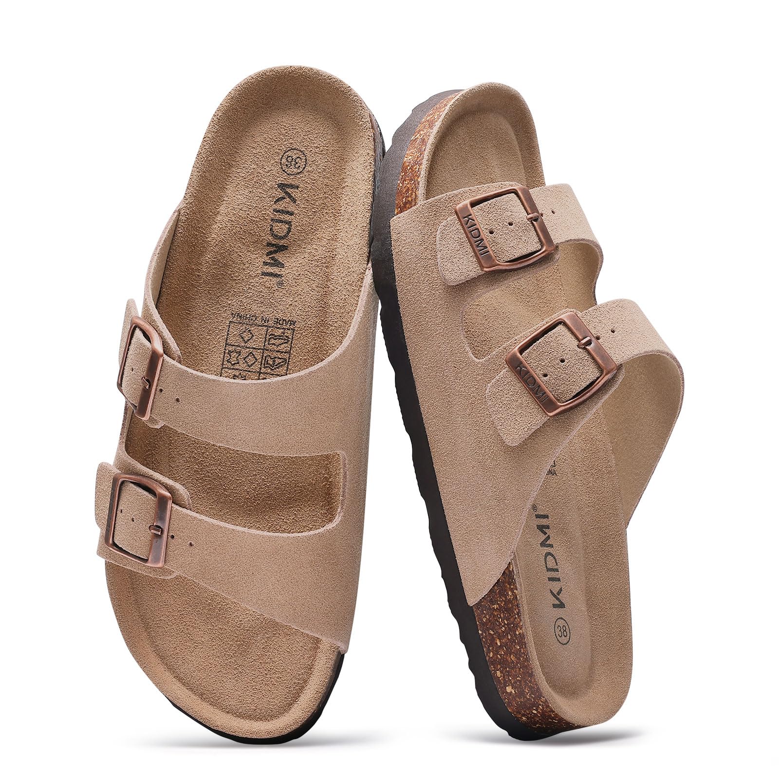 Insole Arch Support - Litfun クラシックコルクサンダル女性男性用ファッション調節可能なスライド滑り止めゴムインソールユニセックススリッパアーチサポート付き