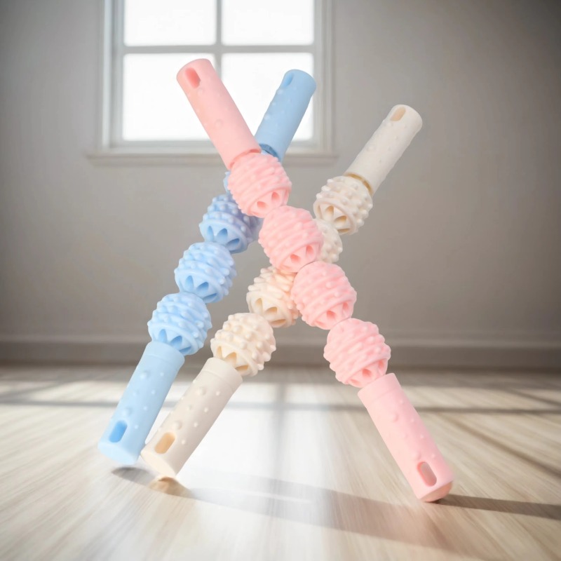 Muscle Roller Stick - 薄型レッグマッサージスティック ウルフティーススティックローラー フィットネス筋膜スティック 脚筋弛緩ローラー ふくらはぎヨガストレッチャー