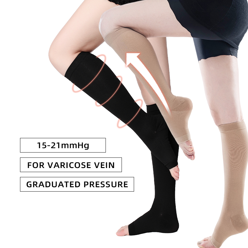 Compression Calf Sleeve - 医療用コンプレッションレッグソックス,通気性のある静脈瘤,15-21mm hg,S-5XL 2ピース/ペア