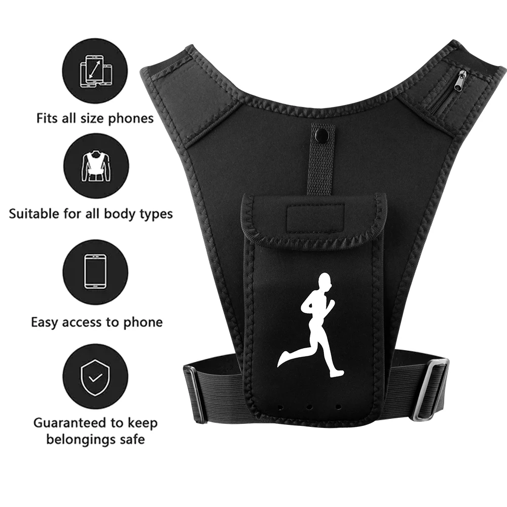 調節可能なランニングベスト携帯電話ホルダー、男性女性用、キー - Running Gear Marathon のレビューと価格