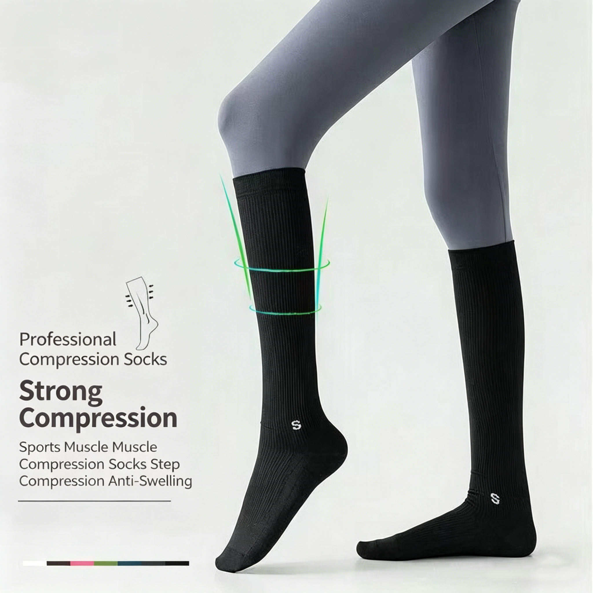 女性用プロスポーツ用圧縮ふくらはぎソックス、ランニング、縄跳 - Compression Calf Sleeve のレビューと価格