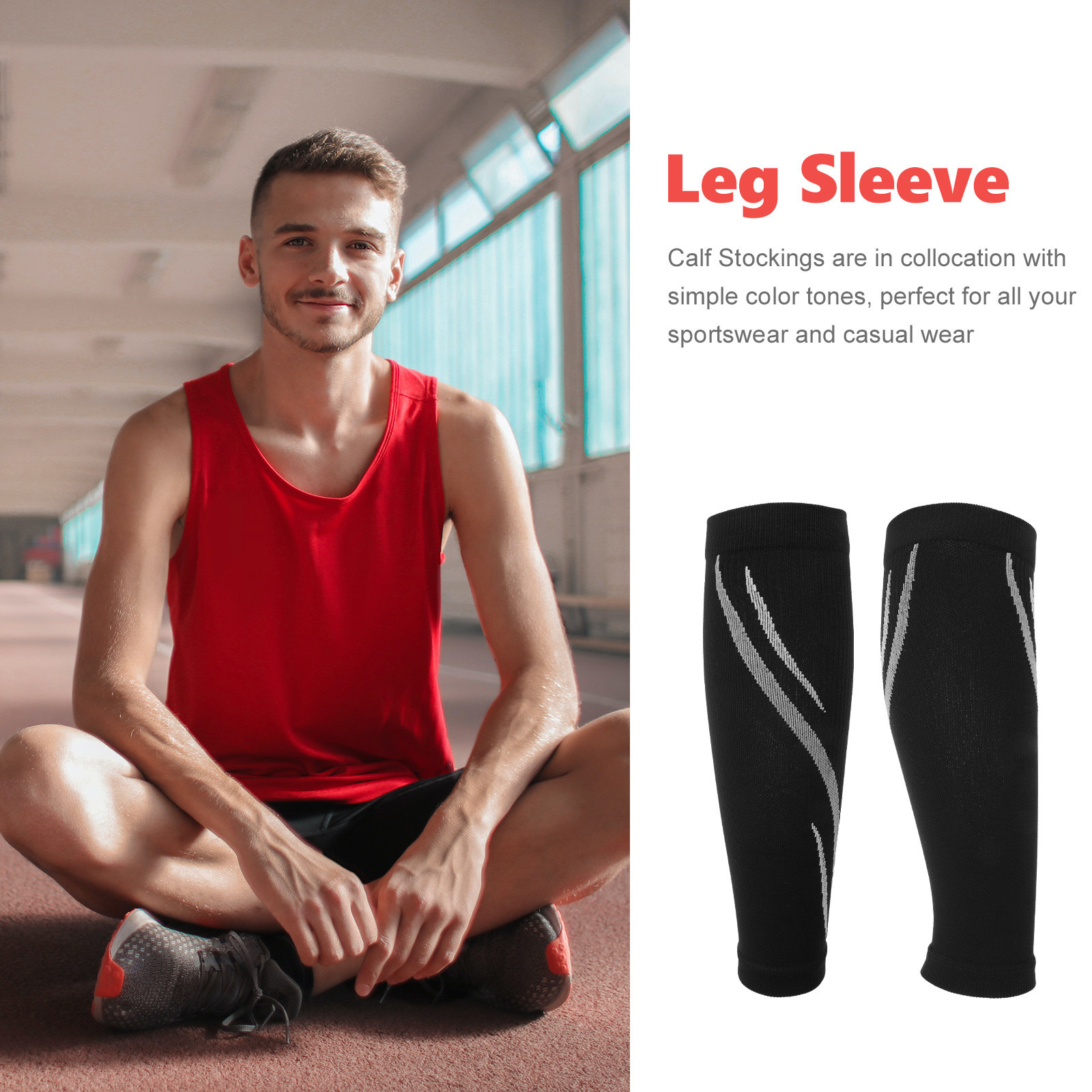 1 ペアふくらはぎ圧縮スリーブ通気性弾性スポーツソックスラン - Compression Calf Sleeve のレビューと価格