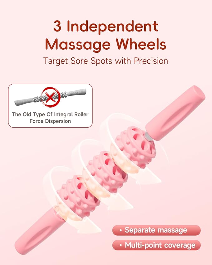 脚の筋肉ローラー、3つのボール付き物理マッサージ器、トリガー - Muscle Roller Stick のレビューと価格