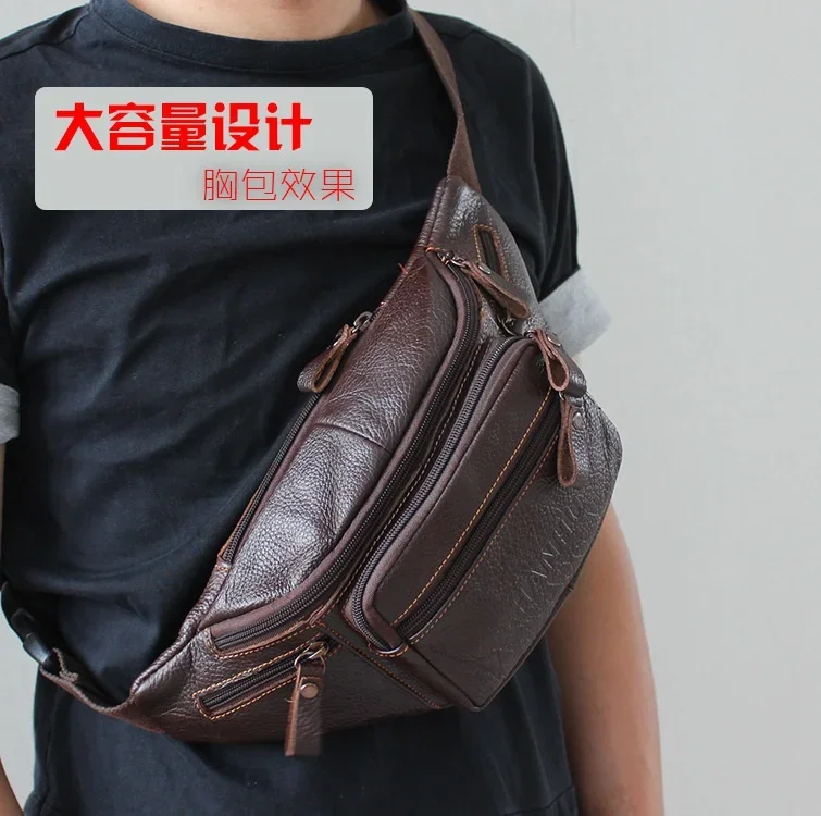 本物の牛革ウエストバッグ男性おかしいパックベルトバッグ電話ポ - Running Gear Holder のレビューと価格
