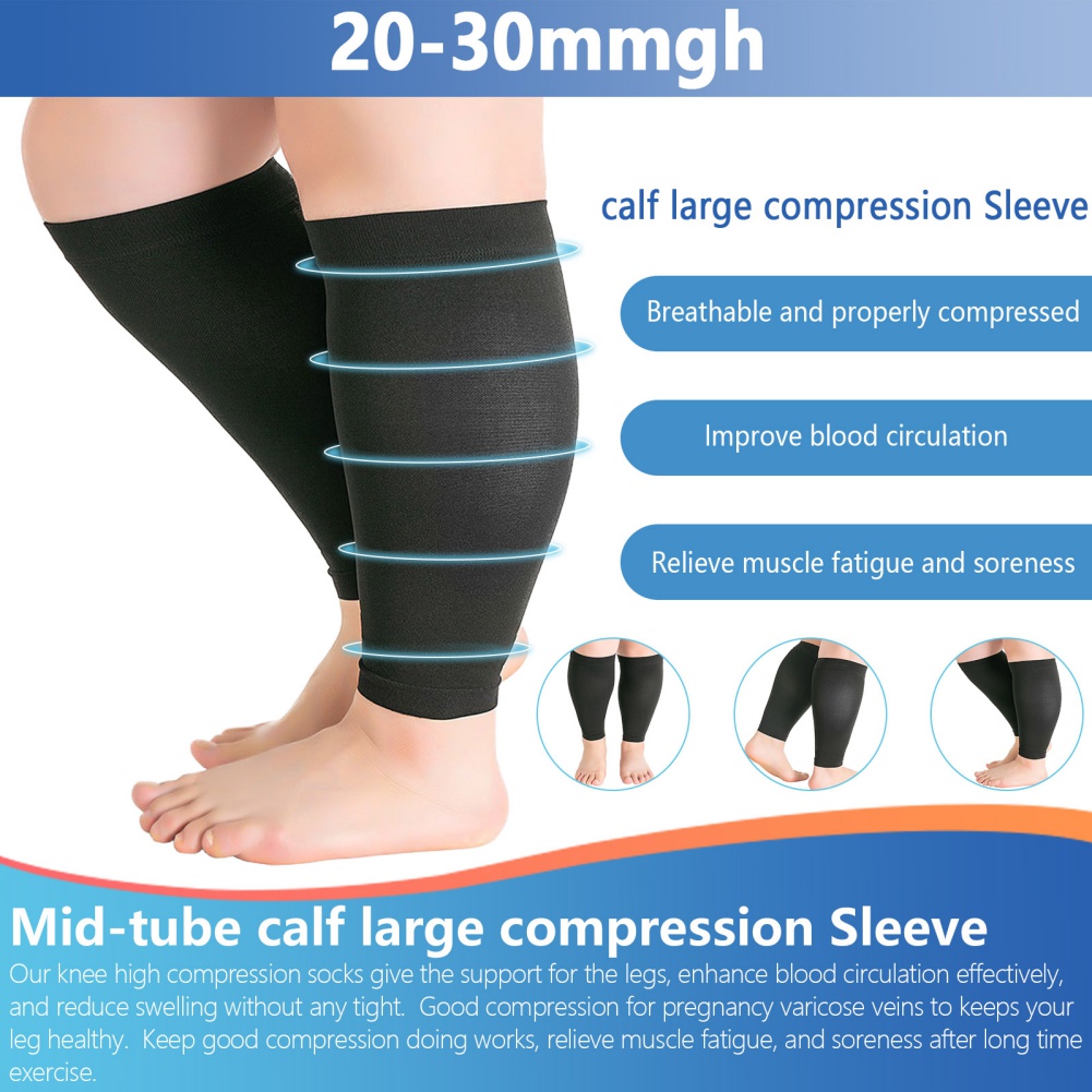 1 ペアフィットネスランニング圧縮スリーブ脚ふくらはぎ男性  - Compression Calf Sleeve のレビューと価格