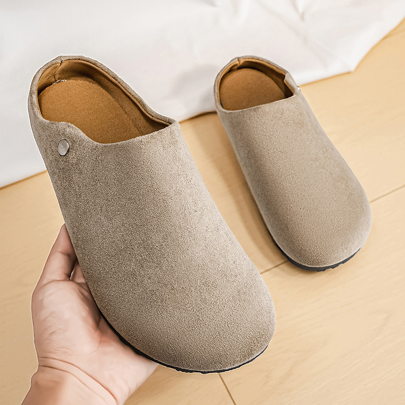 メンズスエードレザースリッパミュール、レディースコンフォート - Insole Arch Support のレビューと価格