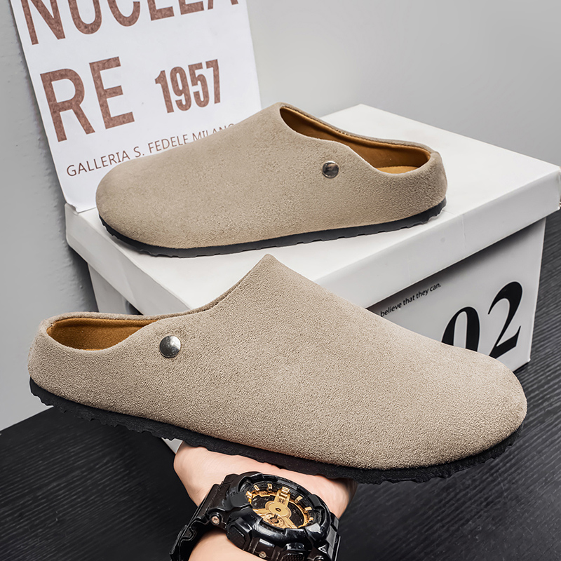 メンズスエードレザースリッパミュール、レディースコンフォート - Insole Arch Support のレビューと価格